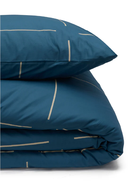 סט מצעי Benetton – ריבועים פטרול אבן - Image 3