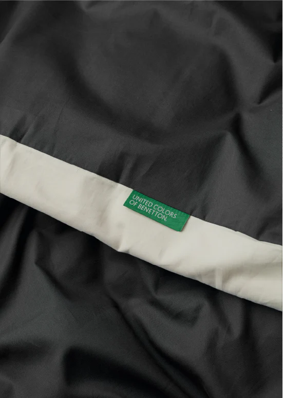 סט מצעים חלק, Benetton - שחור לבן - Image 3
