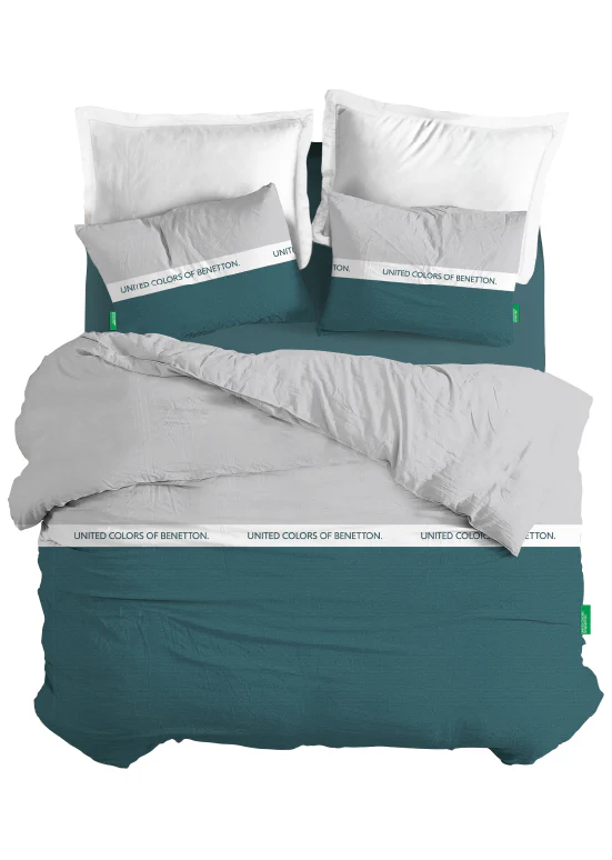 Exclusive Benetton , מצעים דו-צדדיים -ירוק/אפור - Image 6