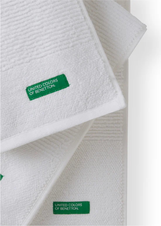 Benetton RIBS, מגבות כותנה פרימיום - לבן - Image 2