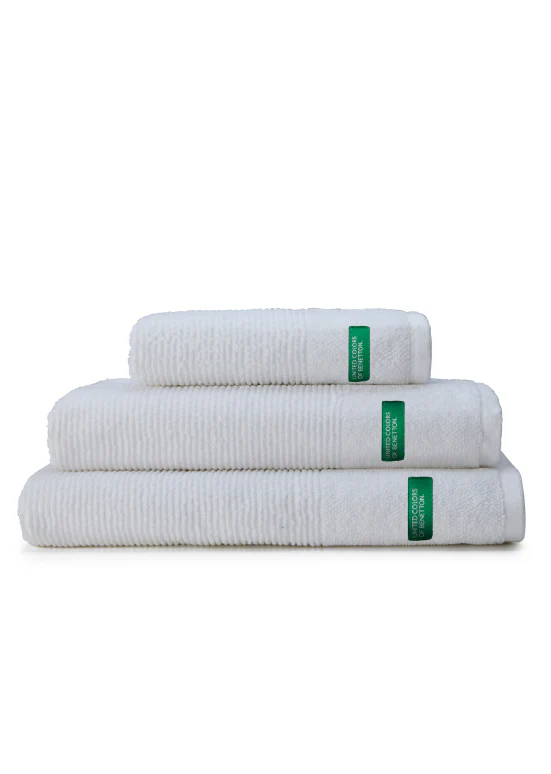 Benetton RIBS, מגבות כותנה פרימיום - לבן - Image 3
