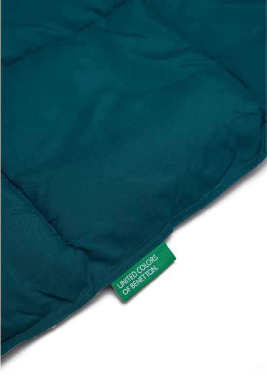 שמיכת מעבר דו־צדדית Benetton - ירוק ואפור - Image 4
