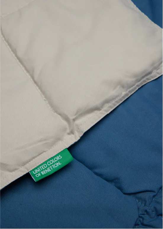 שמיכת מעבר דו־צדדית Benetton - פטרול/אבן - Image 3
