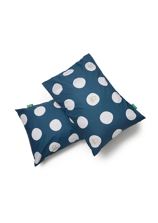Benetton Pop-Art Dots Collection, סט כותנה נקודות לוגו - פטרול - Image 3