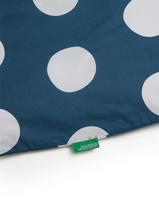Benetton Pop-Art Dots Collection, סט כותנה נקודות לוגו - פטרול - Image 4