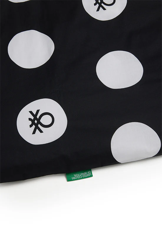 Benetton Pop-Art Dots Collection, סט כותנה נקודות לוגו - שחור - Image 4